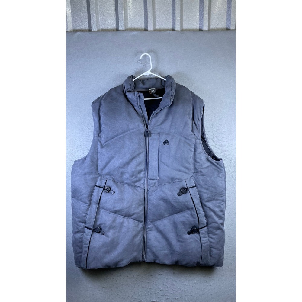 Nike ACG Puffer Vest Mens 4XL Grey Excellent Full Zip Outdoor Gorpcore 14647